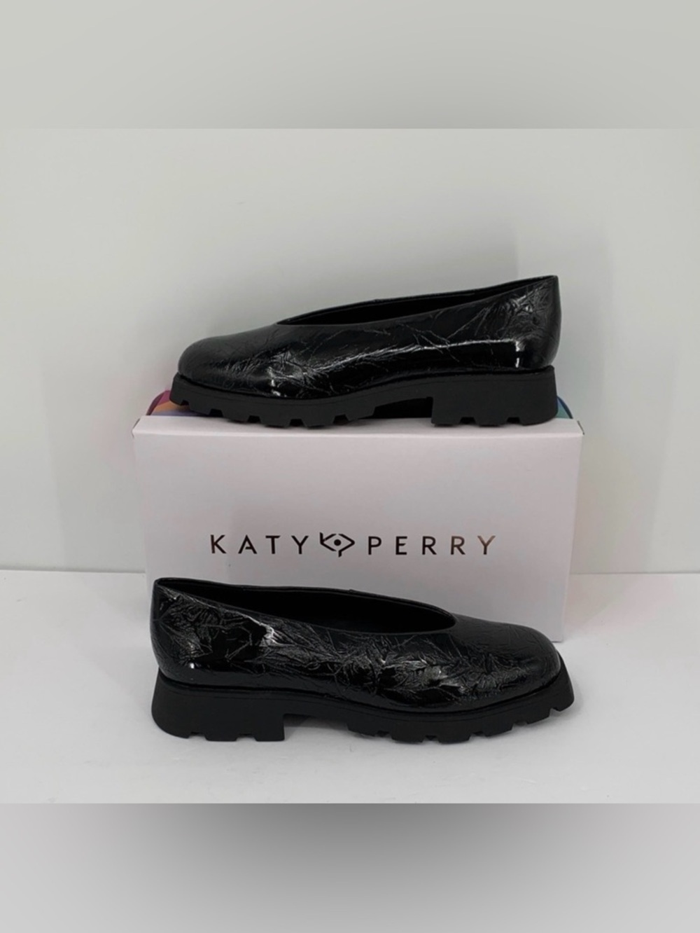Katy Perry Daarling slip-on loafer shoe chunky lug sole Darling black new 10